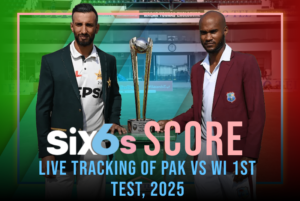 Six6s Score: Live Tracking of PAK vs WI 1st Test, 2025